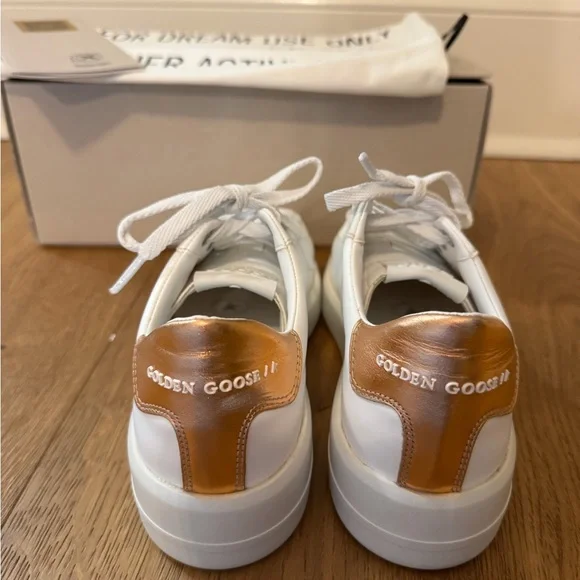Golden Goose White Sneakers with Gold Heel - Picture 6 of 8